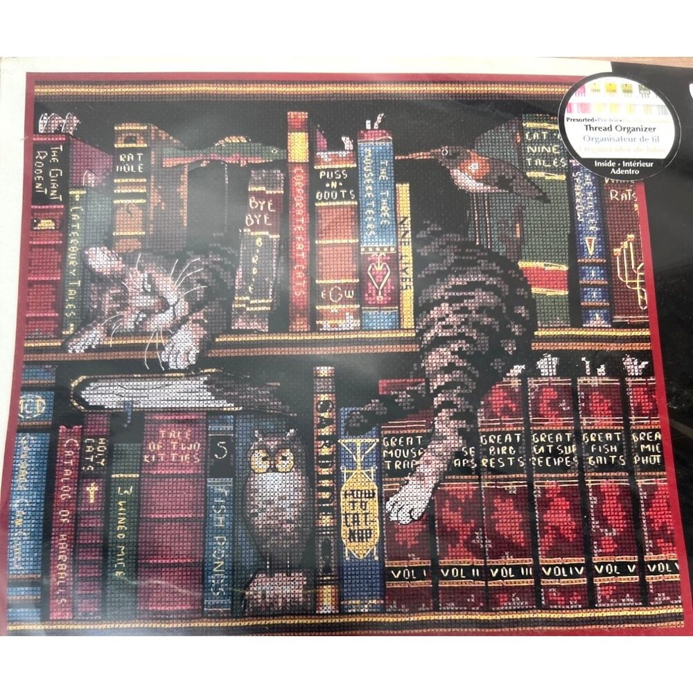 Frederick The Literate Cross Stitch Kit By Dimensions 12"x11" Complete Set Black